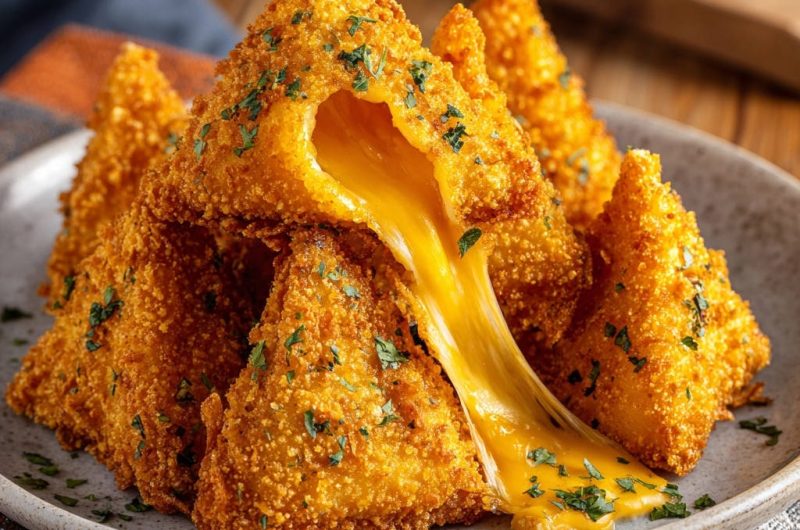 Crispy Fried Cheese Triangles