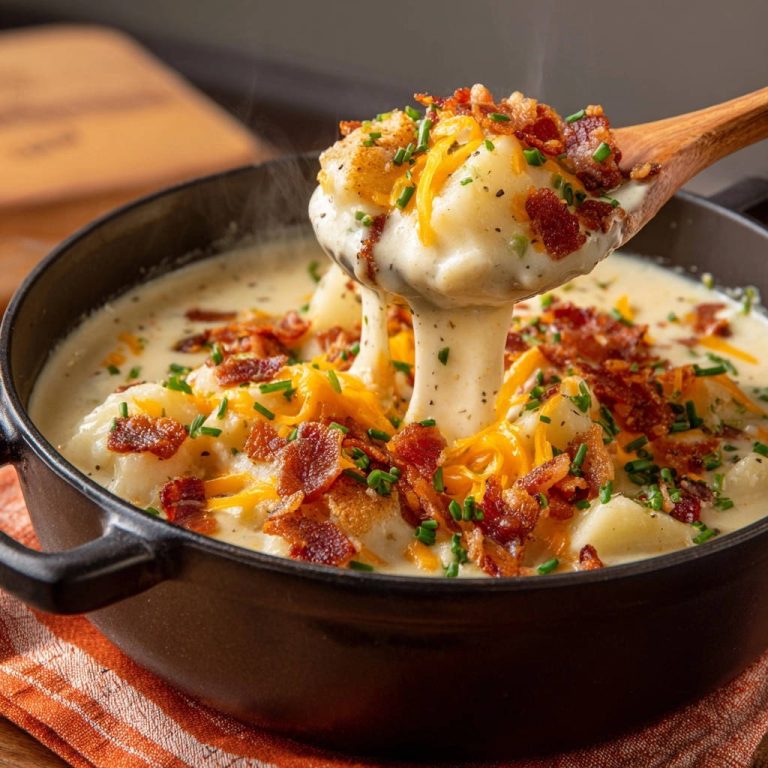 Loaded Creamy Potato Soup: The Secret to Melty, Dreamy Cheese Pull