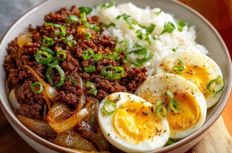 Savory Ground Meat & Rice Bowl