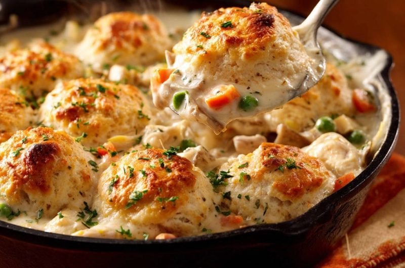 Skillet Chicken & Biscuit Pot Pie